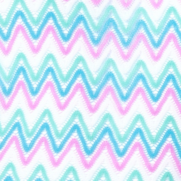 New L*SPACE Maribella Halter Lg Blue Pink Ombre Chevron High Leg 1-Pc Maillot - Picture 8 of 16